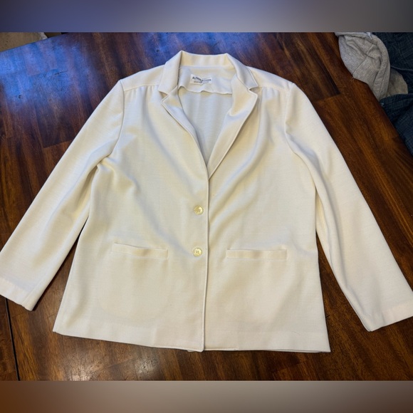 Alfred Dunner white blazer pockets size 14 - Picture 1 of 8
